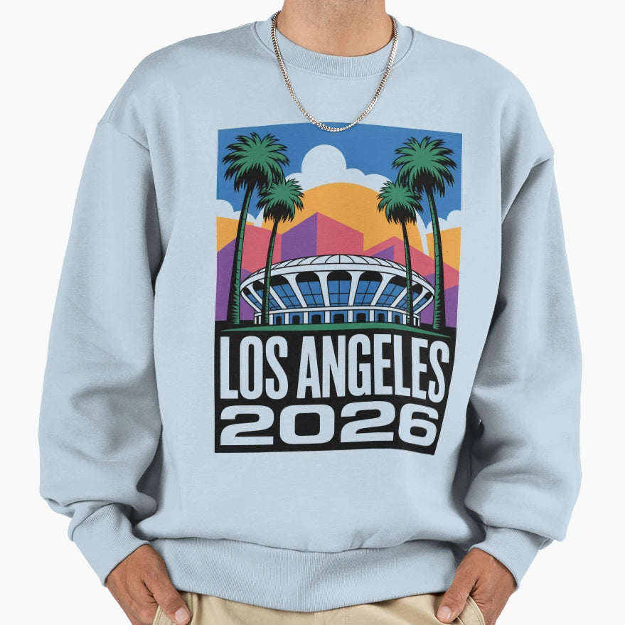 Los Angeles 2026 Palm Tree Sunset V2 T-Shirt - Casual Everyday Wear Unisex - T-Shirt, Sweatshirt, Hoodie