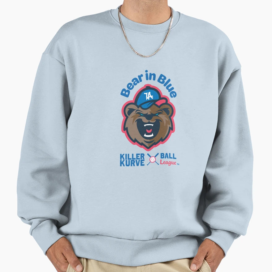 Bear Blue Sweatshirt - Minimalist Print for Adults - T-Shirt, Sweatshirt, Hoodie