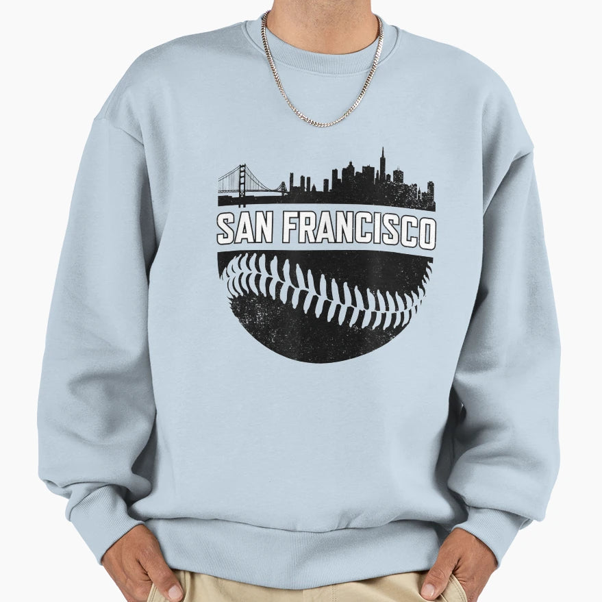 San Francisco Baseball Skyline Sweatshirt - Unique Graphic for Adults - T-Shirt, Sweatshirt, Hoodie