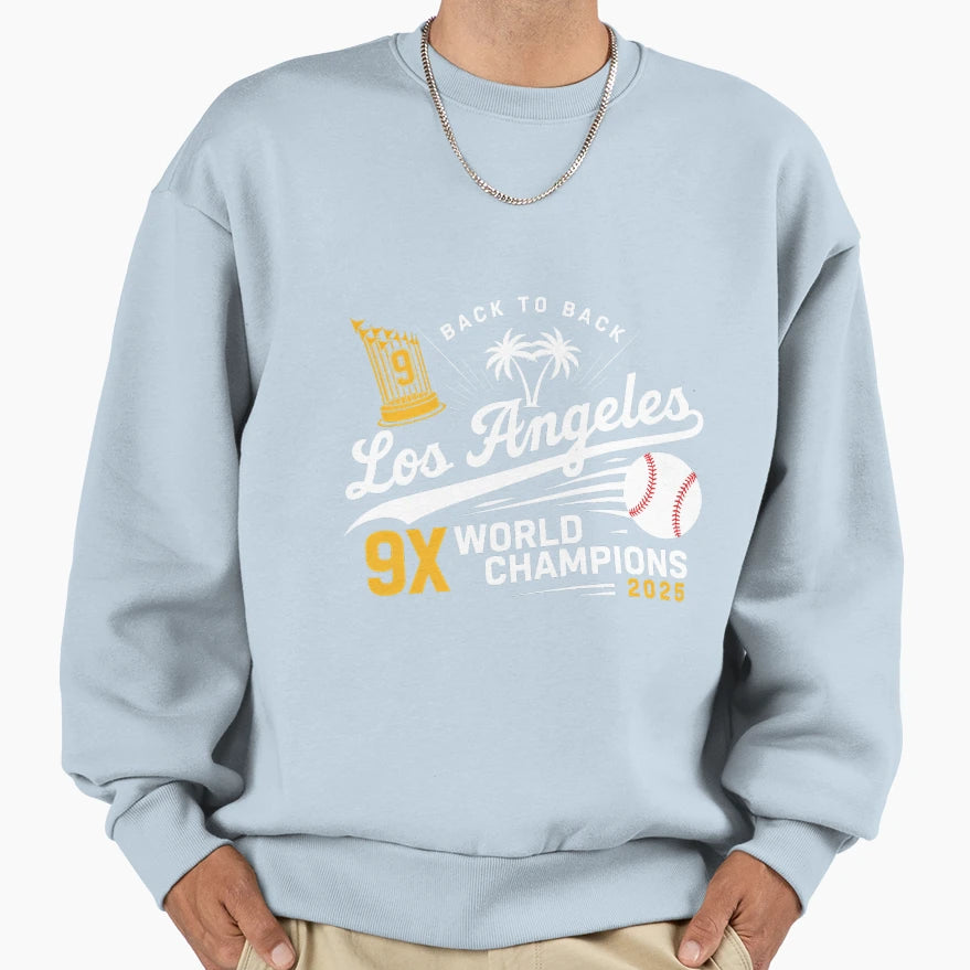 Dodgers Back To Back Champions La Sweatshirt - Aesthetic Graphic Men Women - T-Shirt, Sweatshirt, Hoodie