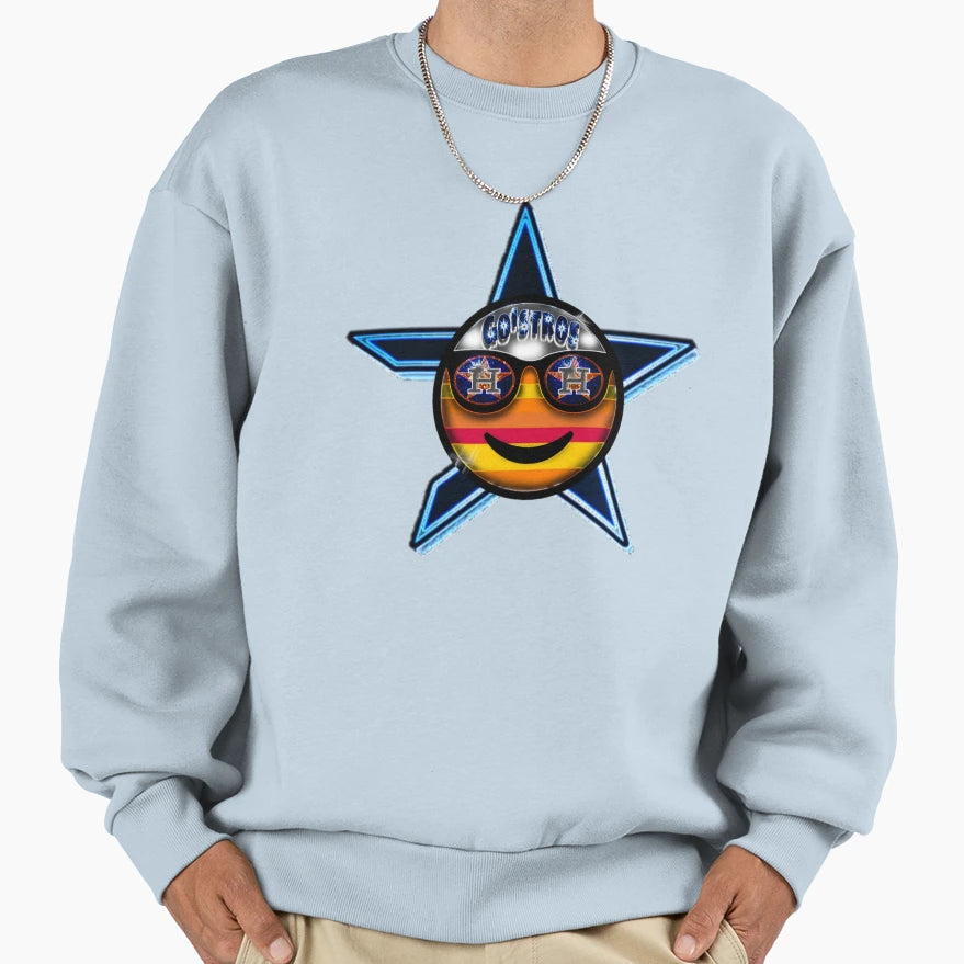 Stros Emoji Star Sweatshirt - Graphic Print Unisex - T-Shirt, Sweatshirt, Hoodie