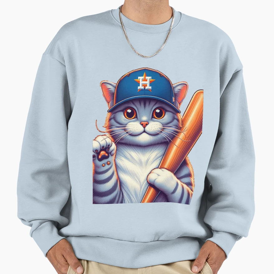 Astros Cat Sweatshirt - Unique Graphic Men Women - T-Shirt, Sweatshirt, Hoodie