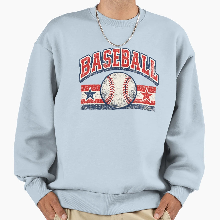 Baseball Distressed Athletic Sweatshirt - Custom Art Print Unisex - T-Shirt, Sweatshirt, Hoodie