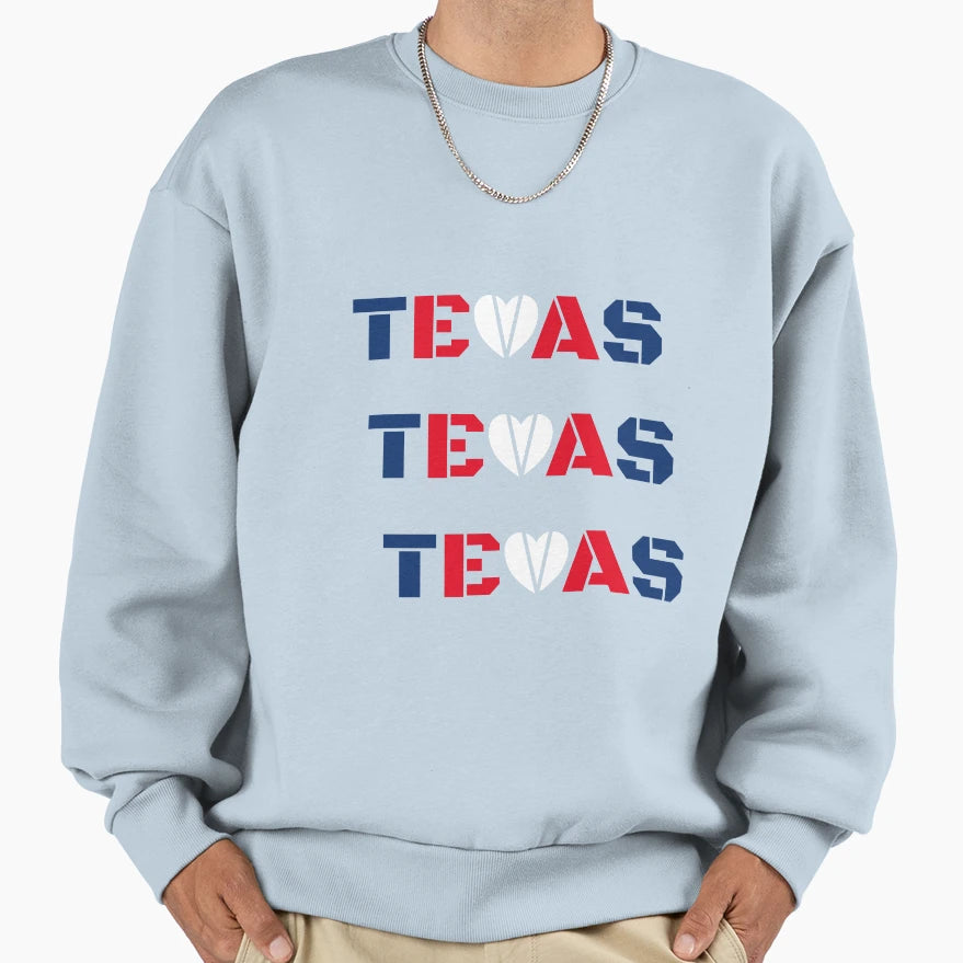 Texas Heart Sweatshirt - Graphic Print Men Women - T-Shirt, Sweatshirt, Hoodie