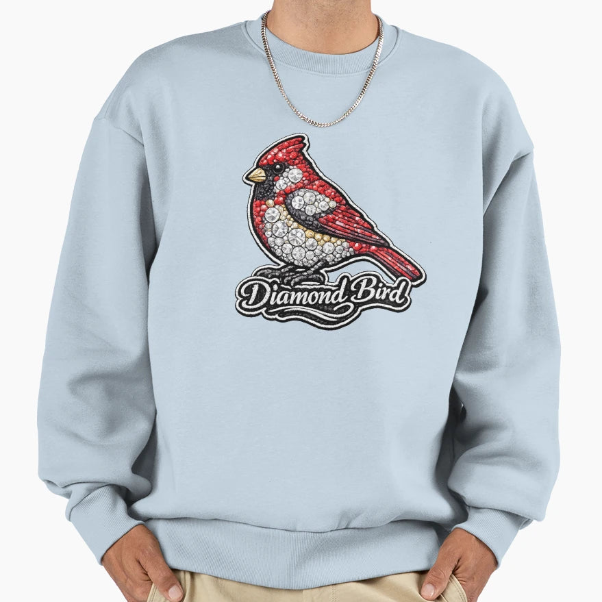 Northern Cardinal Diamond Bird Sweatshirt - Novelty Apparel for Adults - T-Shirt, Sweatshirt, Hoodie