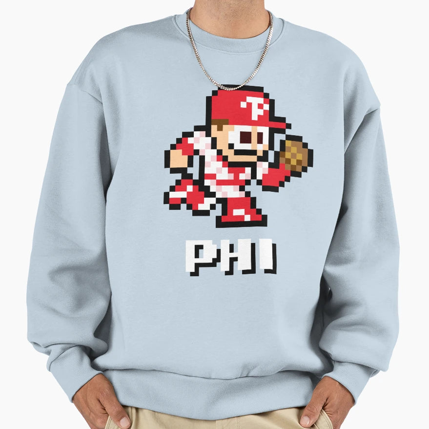 Philadelphia 8 Bit Player Initials Sweatshirt - Novelty Apparel Unisex - T-Shirt, Sweatshirt, Hoodie