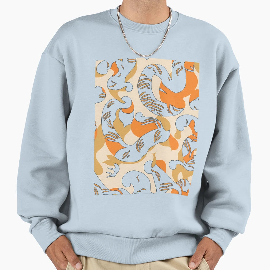 Abstract Forms Snakes Tiger Sweatshirt - Streetwear Style for Adults - T-Shirt, Sweatshirt, Hoodie