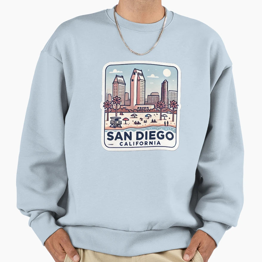 San Diego California Sweatshirt - Custom Art Print for Adults - T-Shirt, Sweatshirt, Hoodie