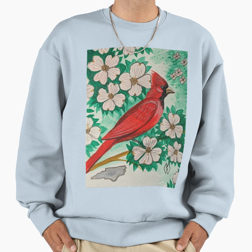 North Carolina State Bird And Flower Sweatshirt - Novelty Apparel Unisex - T-Shirt, Sweatshirt, Hoodie