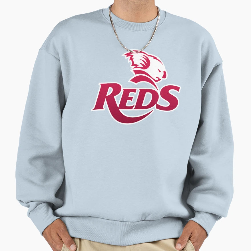 Qld Reds Rugby Sweatshirt - Custom Art Print Unisex - T-Shirt, Sweatshirt, Hoodie