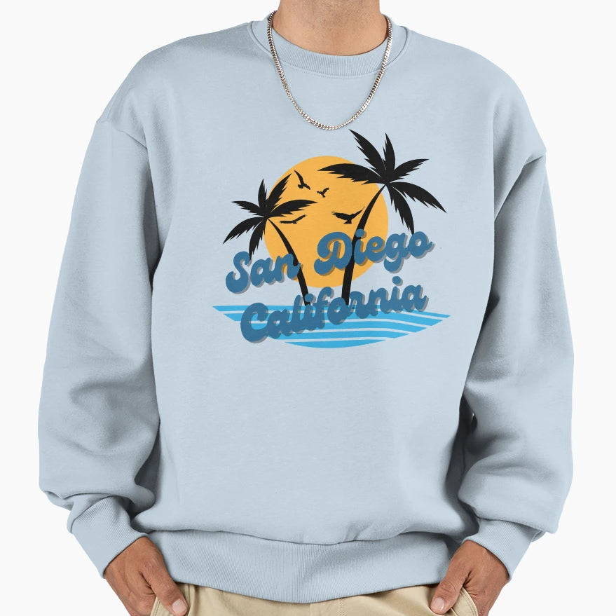 San Diego California Sweatshirt - Minimalist Print Men Women - T-Shirt, Sweatshirt, Hoodie