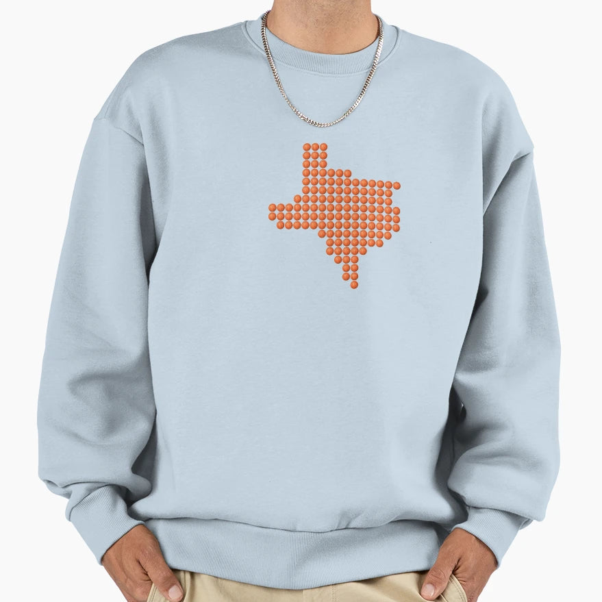 Texas Basketball Fill Sweatshirt - Minimalist Print Unisex - T-Shirt, Sweatshirt, Hoodie