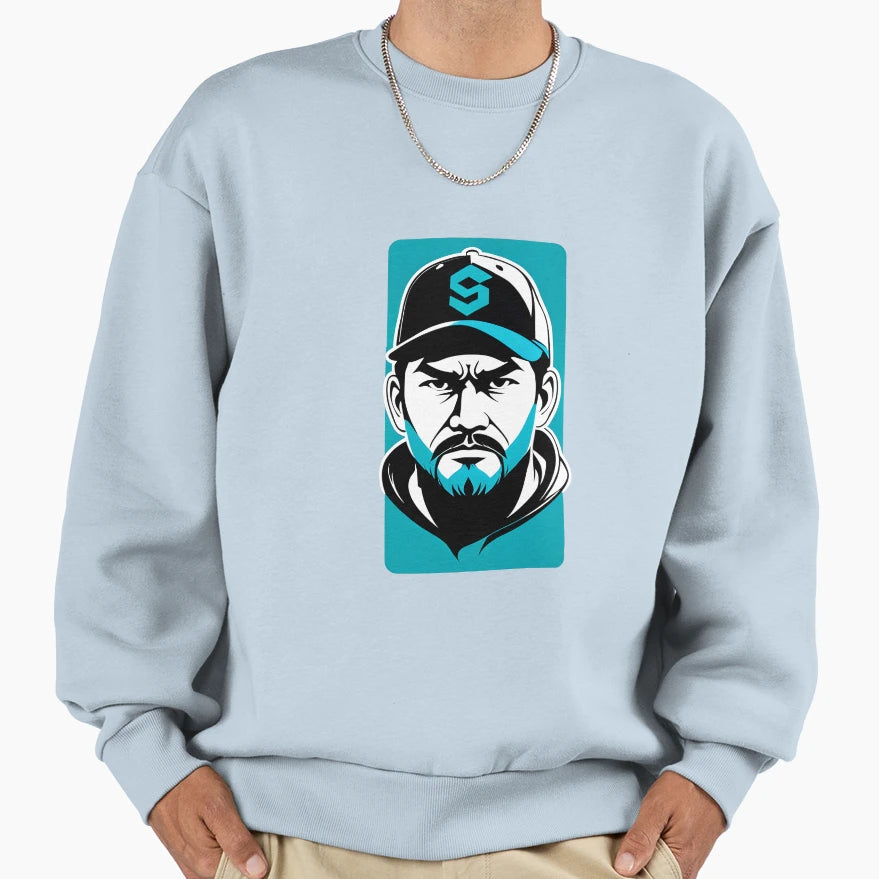 Angry Face Color Illustration Sweatshirt - Casual Everyday Wear for Adults - T-Shirt, Sweatshirt, Hoodie