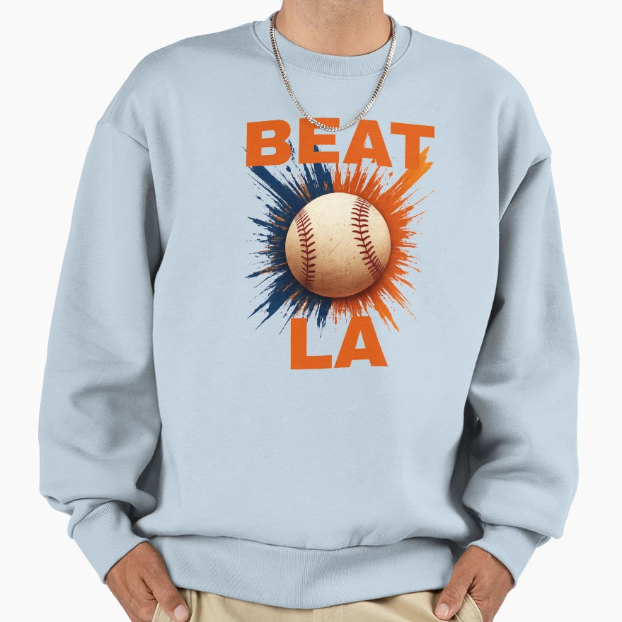 Beat La Sd Orange Text Sweatshirt - Unique Graphic Unisex - T-Shirt, Sweatshirt, Hoodie