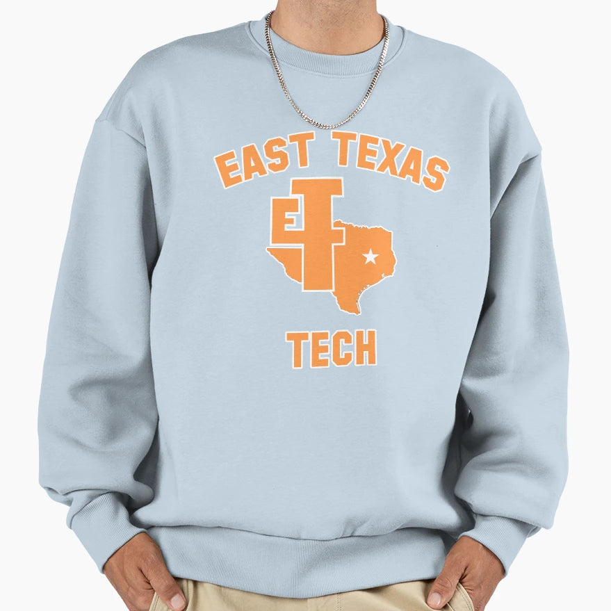 East Texas Tech University Sweatshirt - Fun Novelty Design for Adults - T-Shirt, Sweatshirt, Hoodie