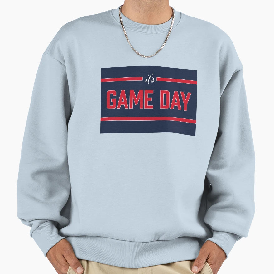 Its Game Day Navy Red Sweatshirt - Minimalist Print Unisex - T-Shirt, Sweatshirt, Hoodie