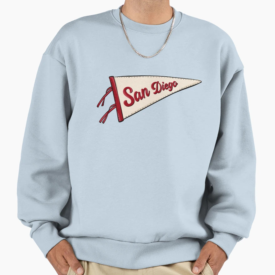 San Diego Pennant Flag Sweatshirt - Graphic Print Unisex - T-Shirt, Sweatshirt, Hoodie