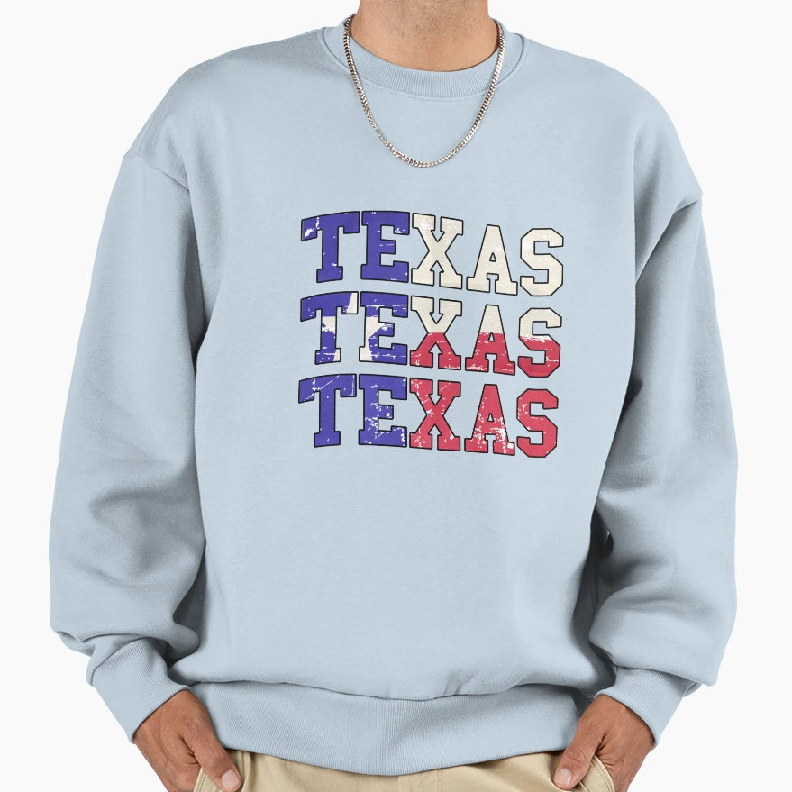 Texas United States Flags Sweatshirt - Trendy Graphic Unisex - T-Shirt, Sweatshirt, Hoodie