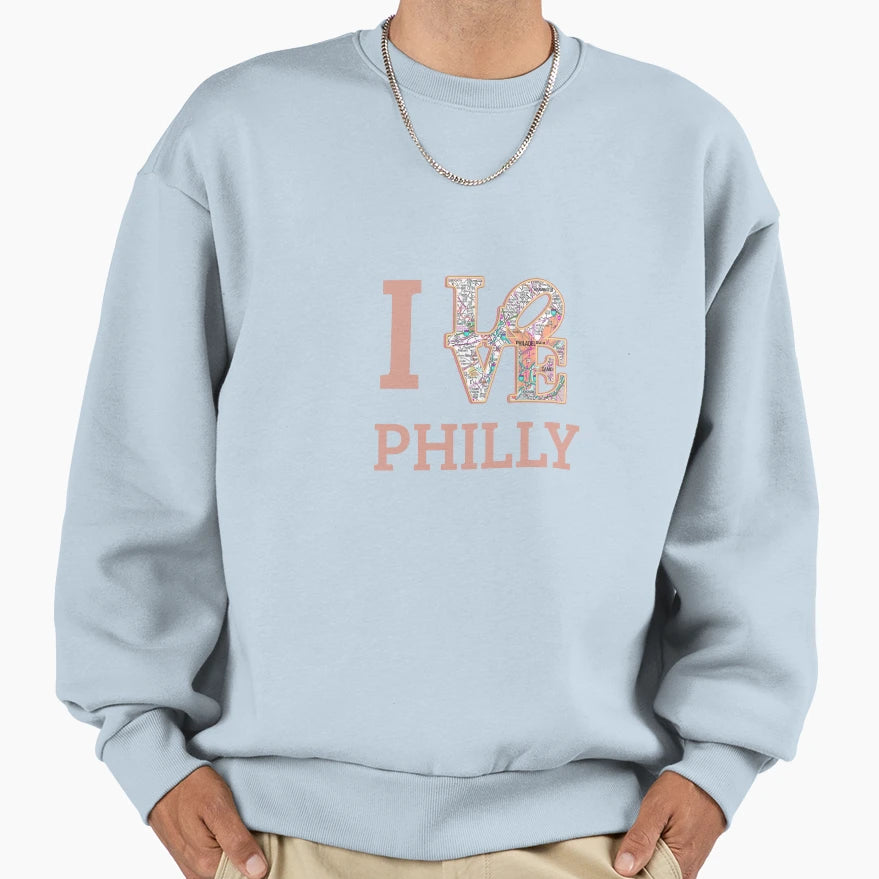I Love Sign Philly Sweatshirt - Unique Graphic Men Women - T-Shirt, Sweatshirt, Hoodie