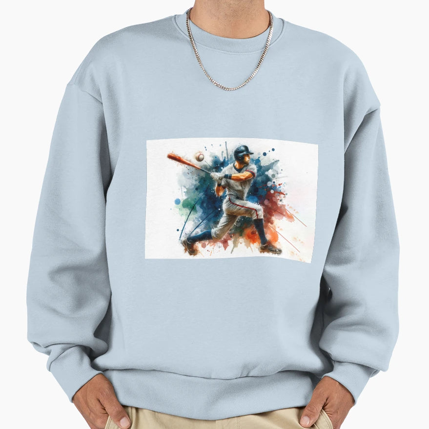 Baseball Player Sweatshirt - Graphic Print for Adults - T-Shirt, Sweatshirt, Hoodie