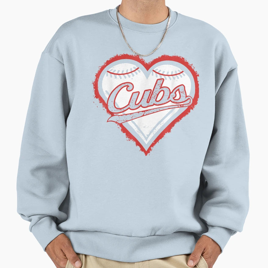 Heart Throwbacks Cubs Sweatshirt - Streetwear Style Unisex - T-Shirt, Sweatshirt, Hoodie