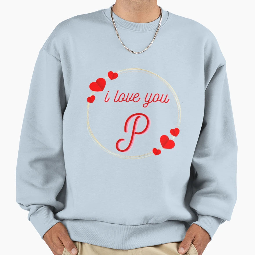 Alphabet Abc I Love You Sweatshirt - Minimalist Print for Adults - T-Shirt, Sweatshirt, Hoodie
