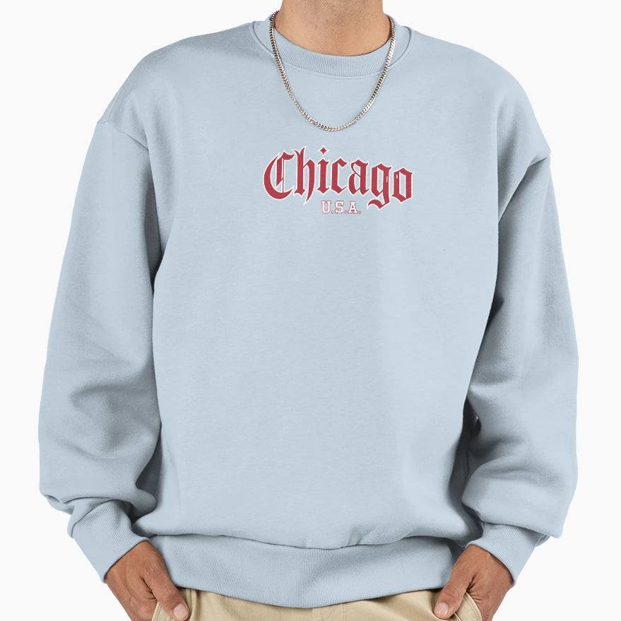 Chicago Usa Sweatshirt - Graphic Print Unisex - T-Shirt, Sweatshirt, Hoodie
