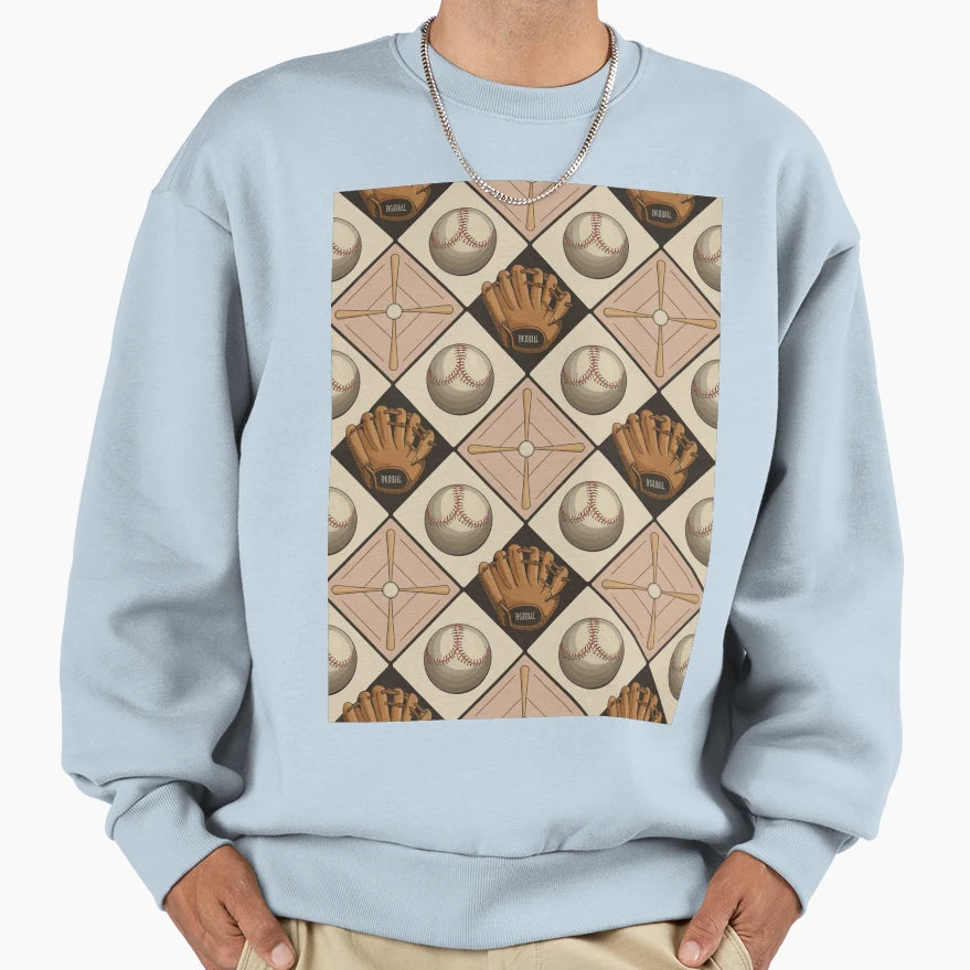 Baseball Diamond Seamless Pattern Sweatshirt - Minimalist Print Unisex - T-Shirt, Sweatshirt, Hoodie