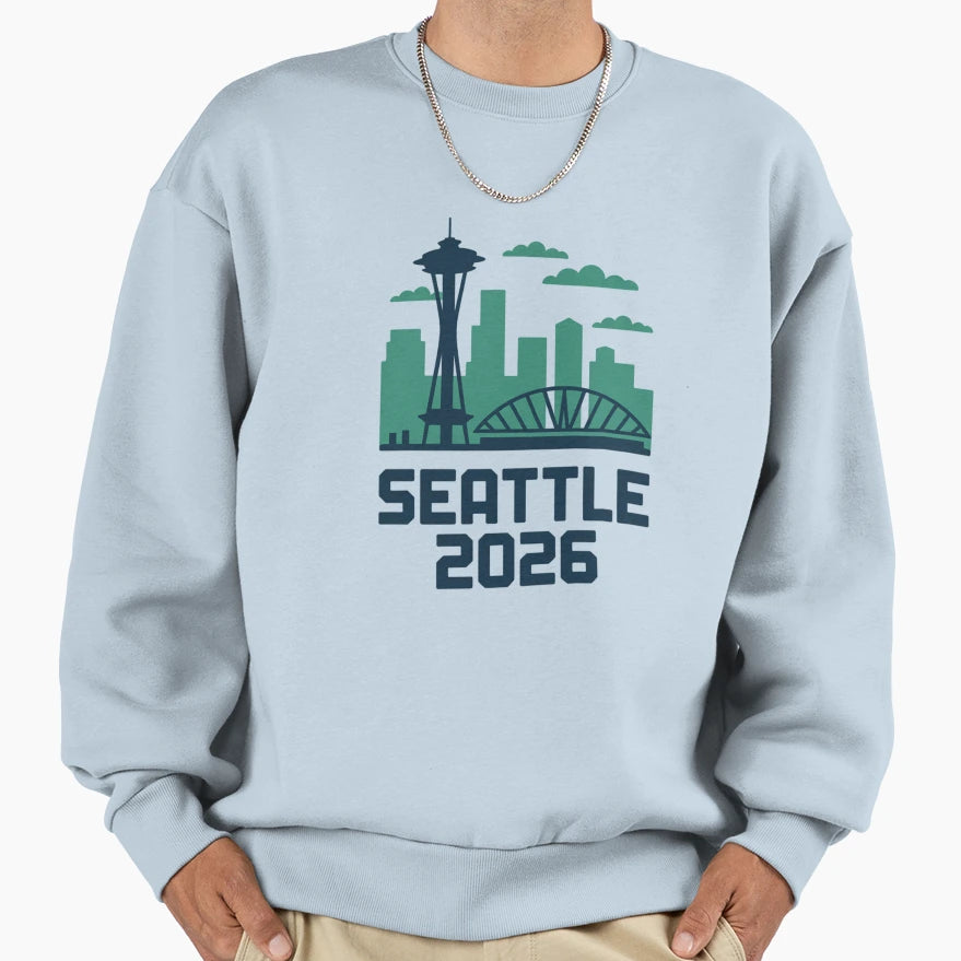 Seattle 2026 Space Needle Stadium T-Shirt - Trendy Graphic for Adults - T-Shirt, Sweatshirt, Hoodie