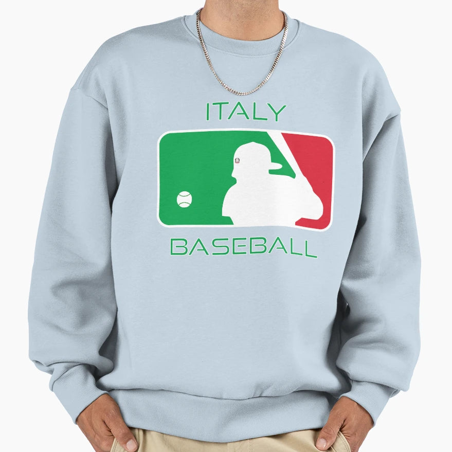 Italy Baseball Fan Italian Flag Sweatshirt - Novelty Apparel for Adults - T-Shirt, Sweatshirt, Hoodie