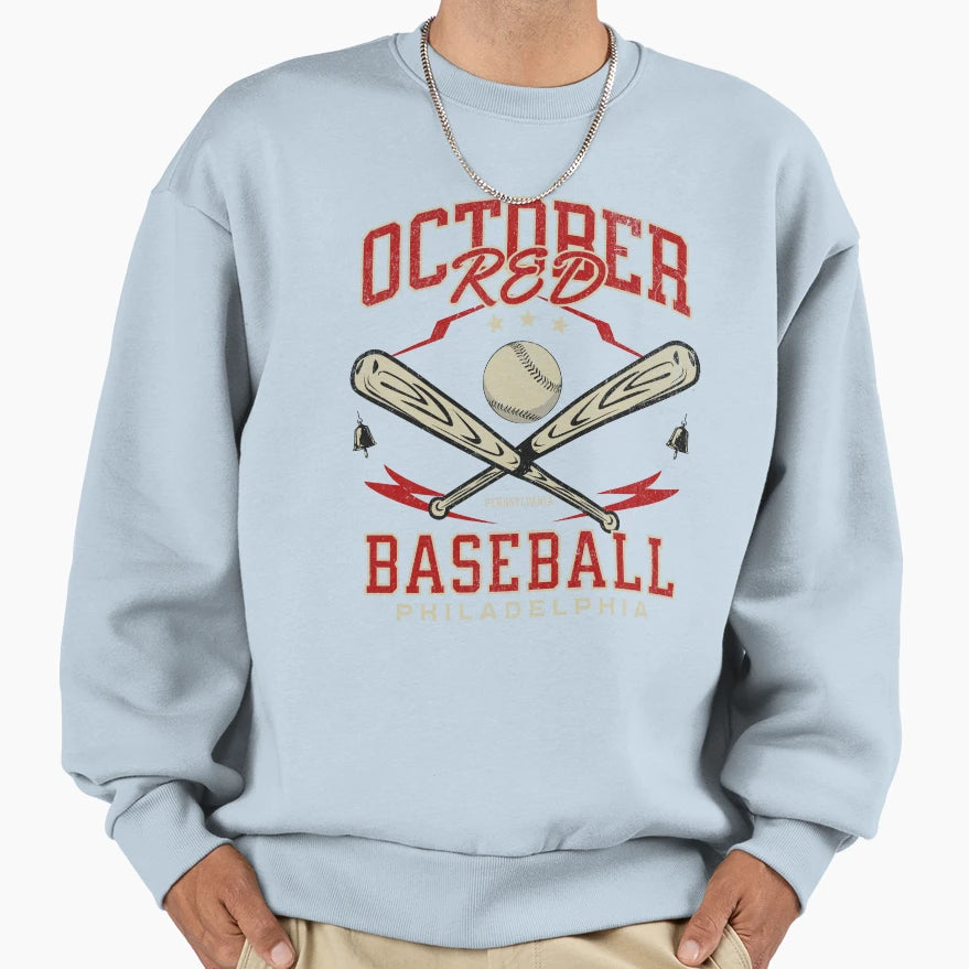 Red October Philly Baseball Lover Sweatshirt - Aesthetic Graphic Men Women - T-Shirt, Sweatshirt, Hoodie