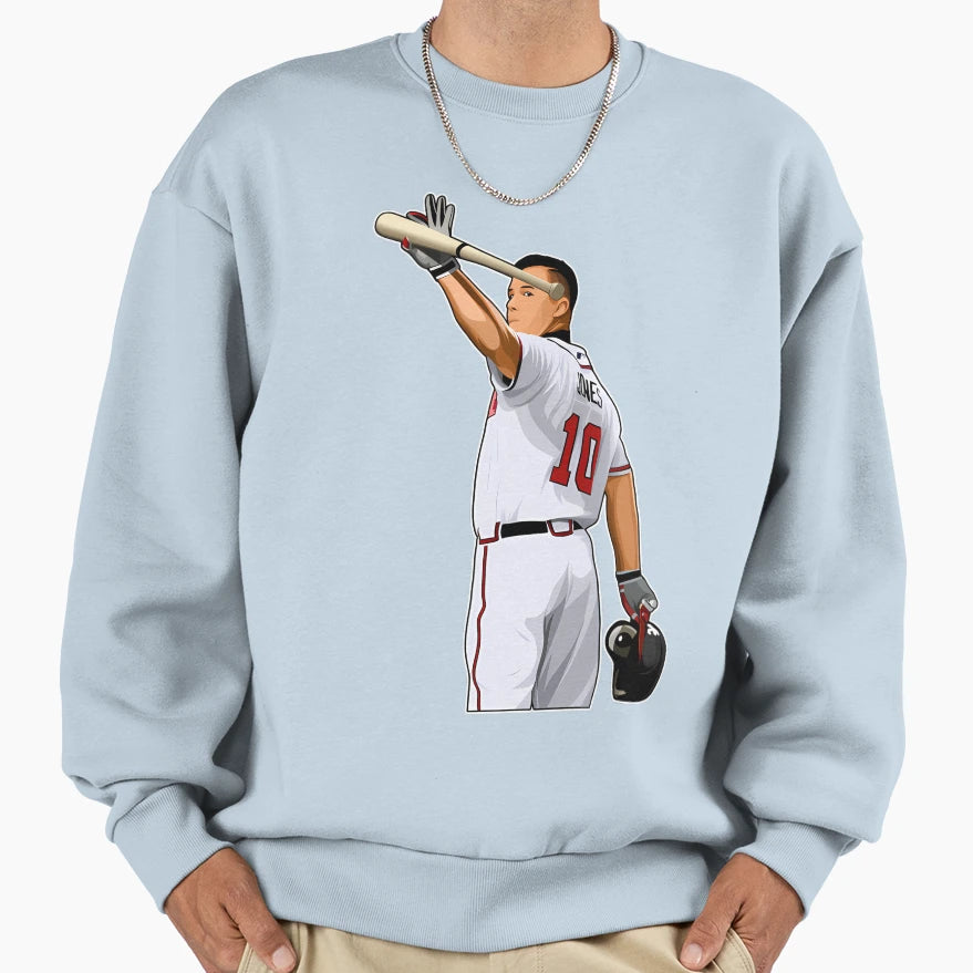 Chipper Jones 10 Waves To Crowds Sweatshirt - Streetwear Style for Adults - T-Shirt, Sweatshirt, Hoodie