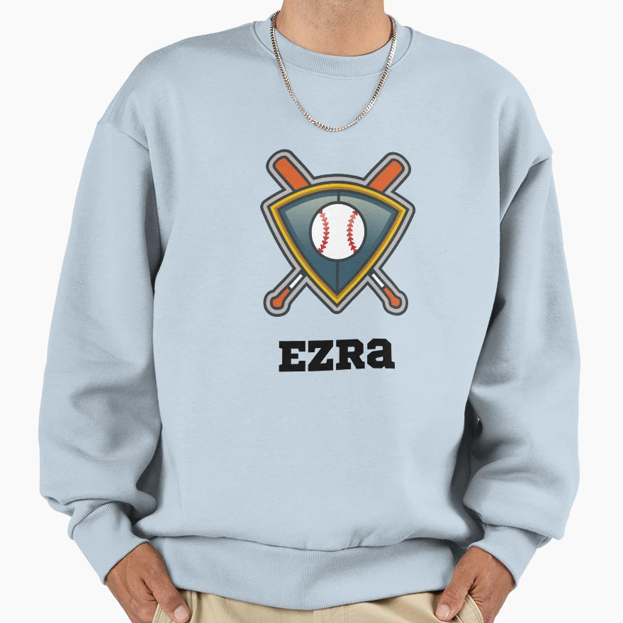 Ezra Baseball Lover Sweatshirt - Fun Novelty Design for Adults - T-Shirt, Sweatshirt, Hoodie