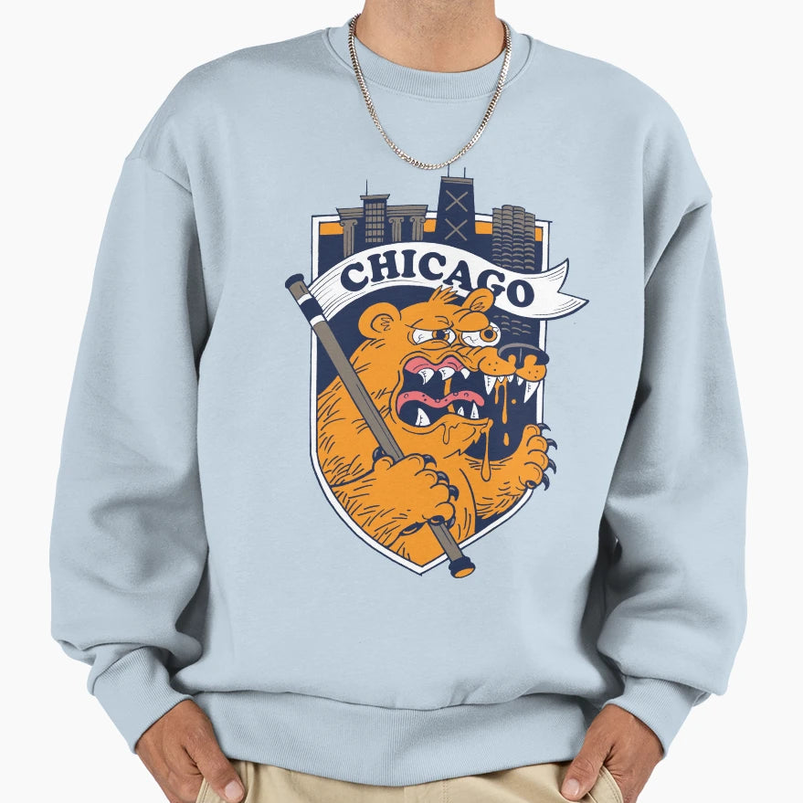 Chicago Football Sweatshirt - Aesthetic Graphic for Adults - T-Shirt, Sweatshirt, Hoodie