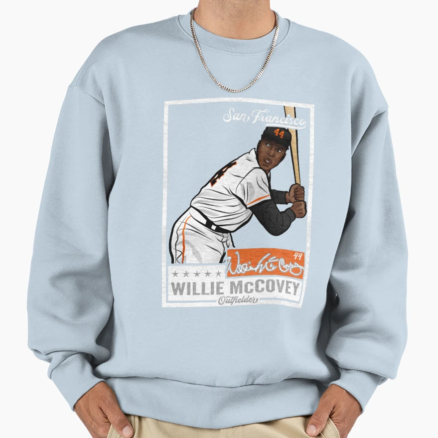Willie Mccovey Throwback Card Sweatshirt - Aesthetic Graphic for Adults - T-Shirt, Sweatshirt, Hoodie