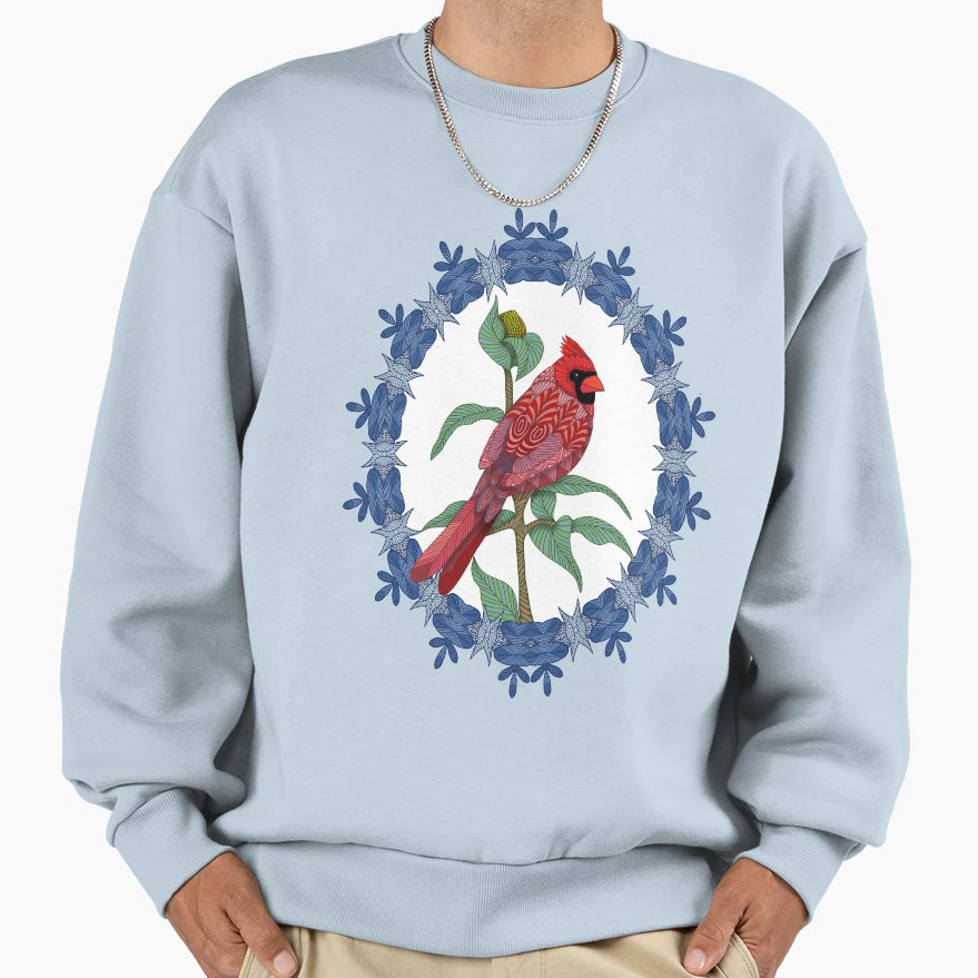 Virginia Cardinal Light Blue Sweatshirt - Minimalist Print Men Women - T-Shirt, Sweatshirt, Hoodie