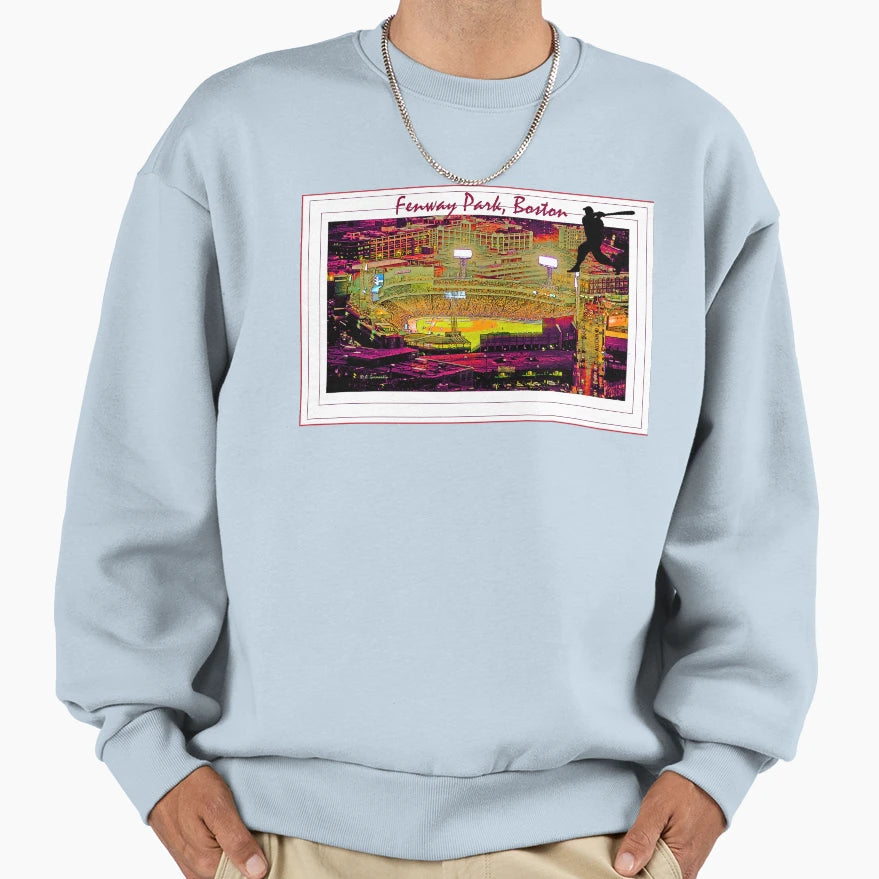 Fenway Park Night Baseball Boston Sweatshirt - Aesthetic Graphic Men Women - T-Shirt, Sweatshirt, Hoodie