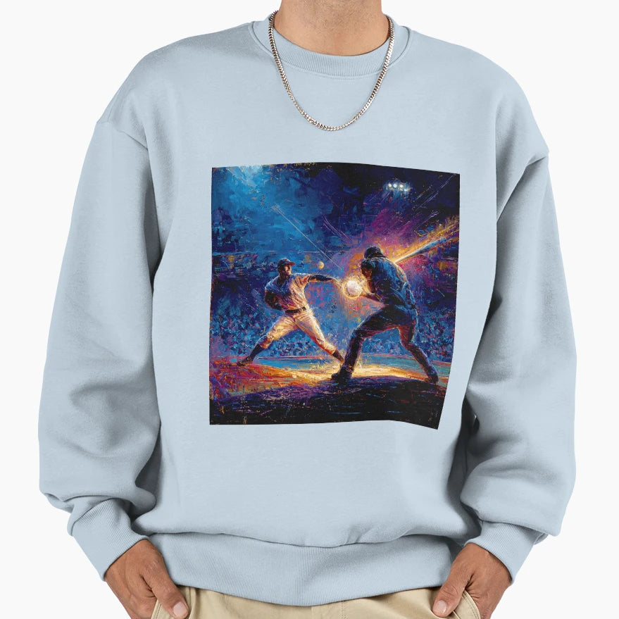 Home Run Baseball Art Collection Sweatshirt - Aesthetic Graphic Men Women - T-Shirt, Sweatshirt, Hoodie