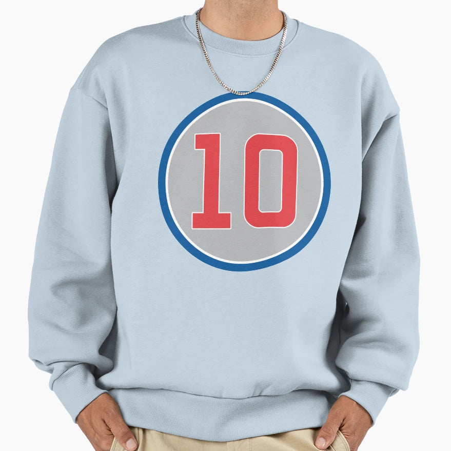 Ron Santo 10 Jersey Number Sweatshirt - Fun Novelty Design for Adults - T-Shirt, Sweatshirt, Hoodie