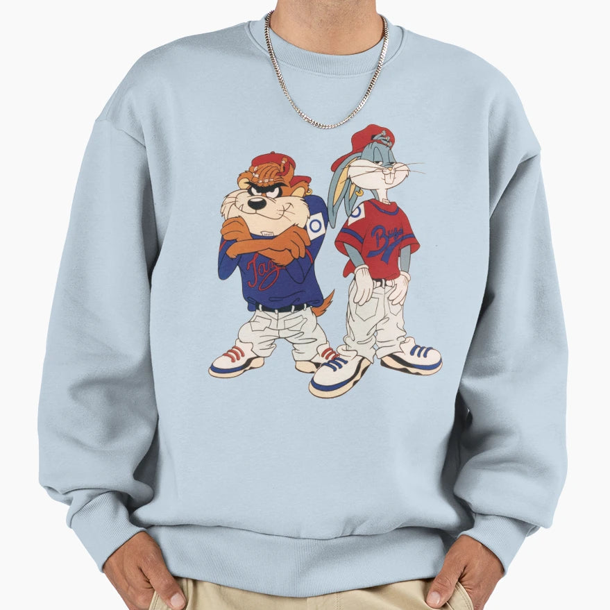 90S Bugz Bunny Tazz Orignal Sweatshirt - Casual Everyday Wear Men Women - T-Shirt, Sweatshirt, Hoodie