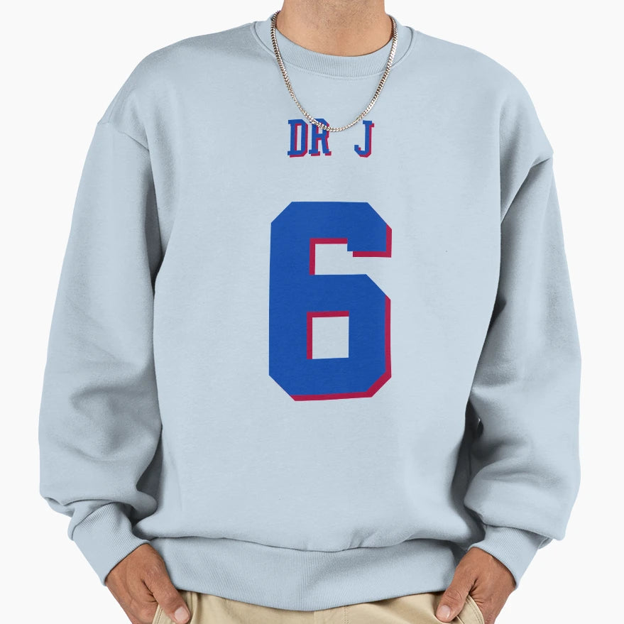 Julius Erving Dr J Jersey No 6 Sweatshirt - Novelty Apparel Men Women - T-Shirt, Sweatshirt, Hoodie
