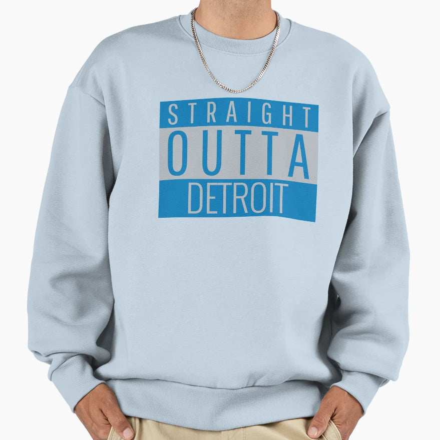 Straight Outta Detroit Football Sweatshirt - Aesthetic Graphic Unisex - T-Shirt, Sweatshirt, Hoodie