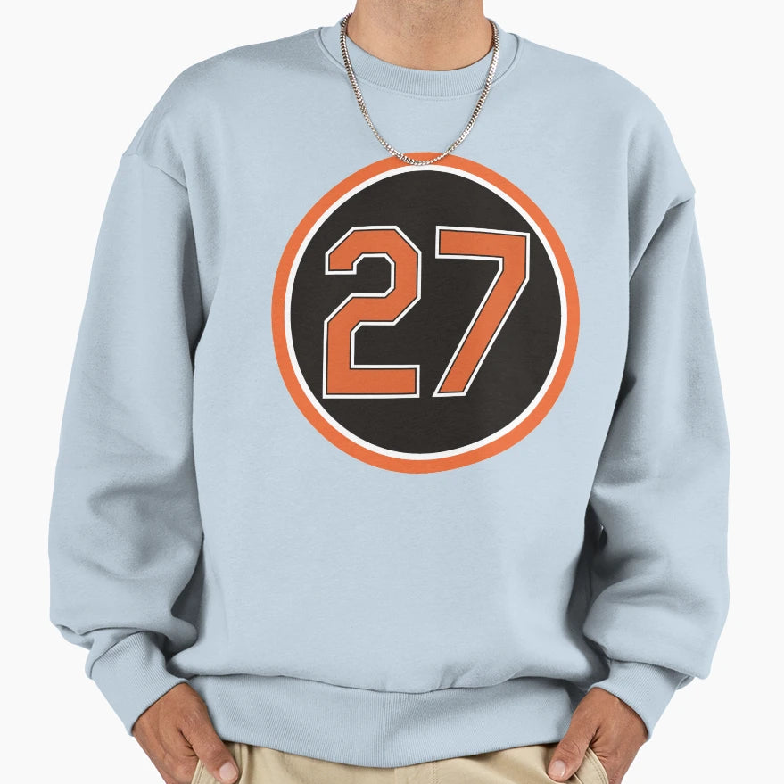 Delmon Young 27 Jersey Number Sweatshirt - Novelty Apparel Men Women - T-Shirt, Sweatshirt, Hoodie