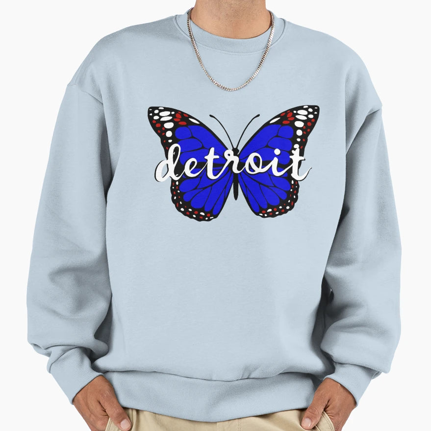 Detroit Butterfly Sweatshirt - Graphic Print Unisex - T-Shirt, Sweatshirt, Hoodie