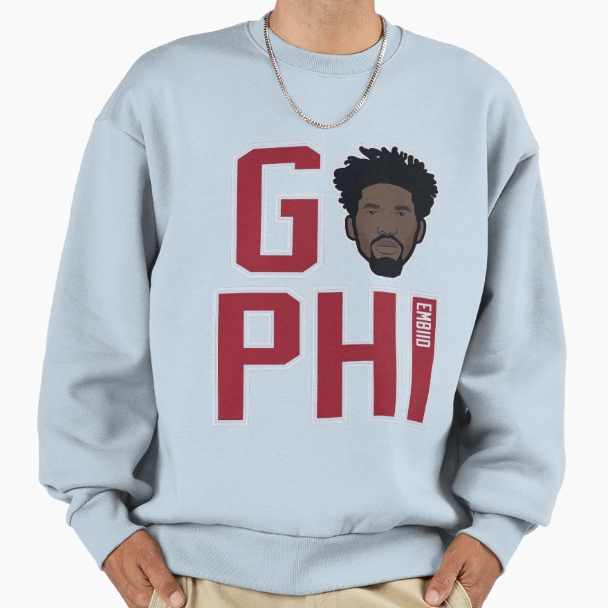 Joel Embiid Go Phi Sweatshirt - Fun Novelty Design Unisex - T-Shirt, Sweatshirt, Hoodie
