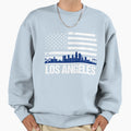 Los Angeles Skyline Distressed Sweatshirt - Novelty Apparel for Adults - T-Shirt, Sweatshirt, Hoodie