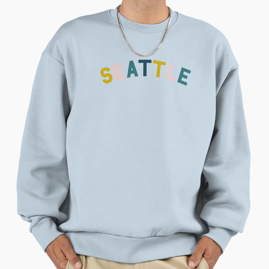 Home Series Seattle Rainbow Sweatshirt - Graphic Print Men Women - T-Shirt, Sweatshirt, Hoodie