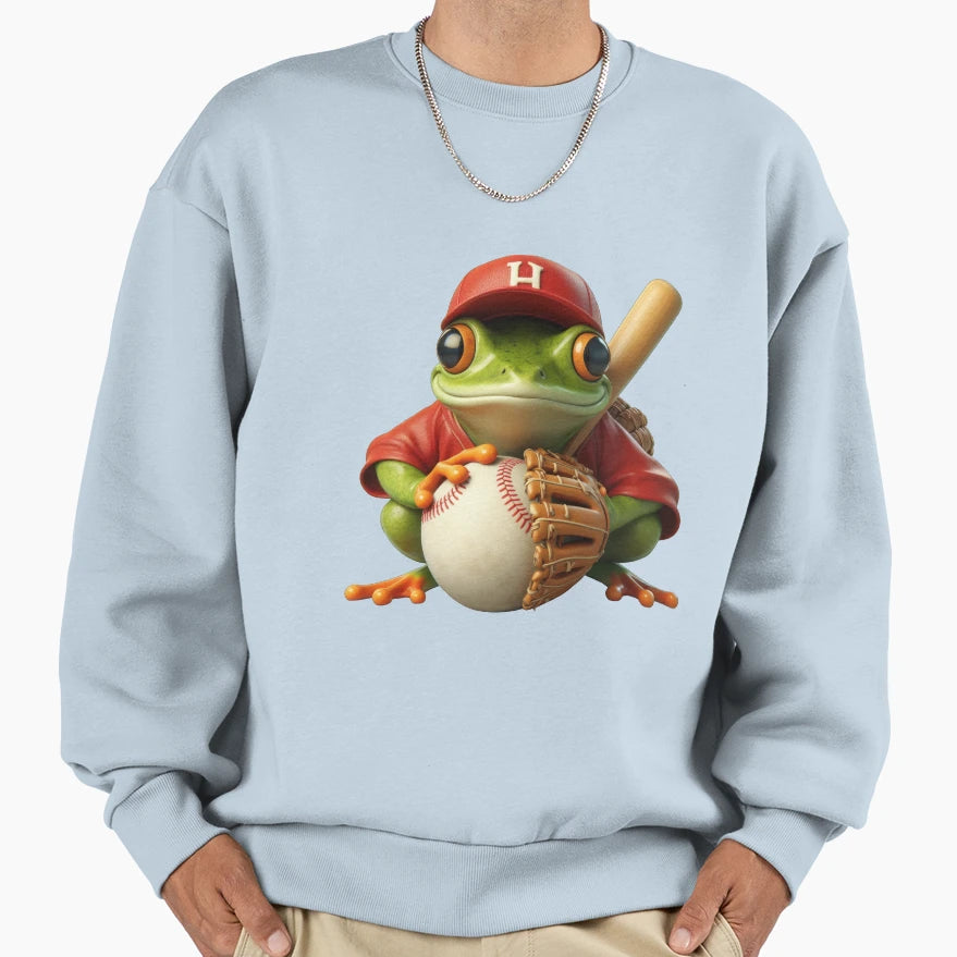 Funky Frogs Baseball Sweatshirt - Unique Graphic Men Women - T-Shirt, Sweatshirt, Hoodie