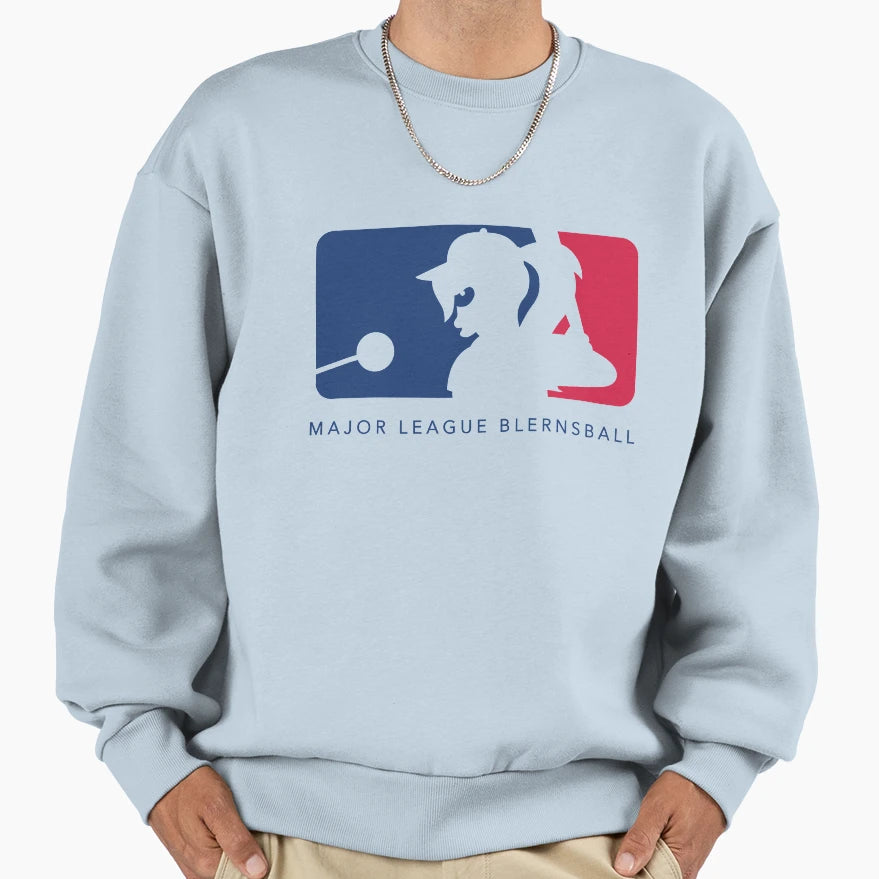 Major League Blernsball White Sweatshirt - Trendy Graphic Men Women - T-Shirt, Sweatshirt, Hoodie