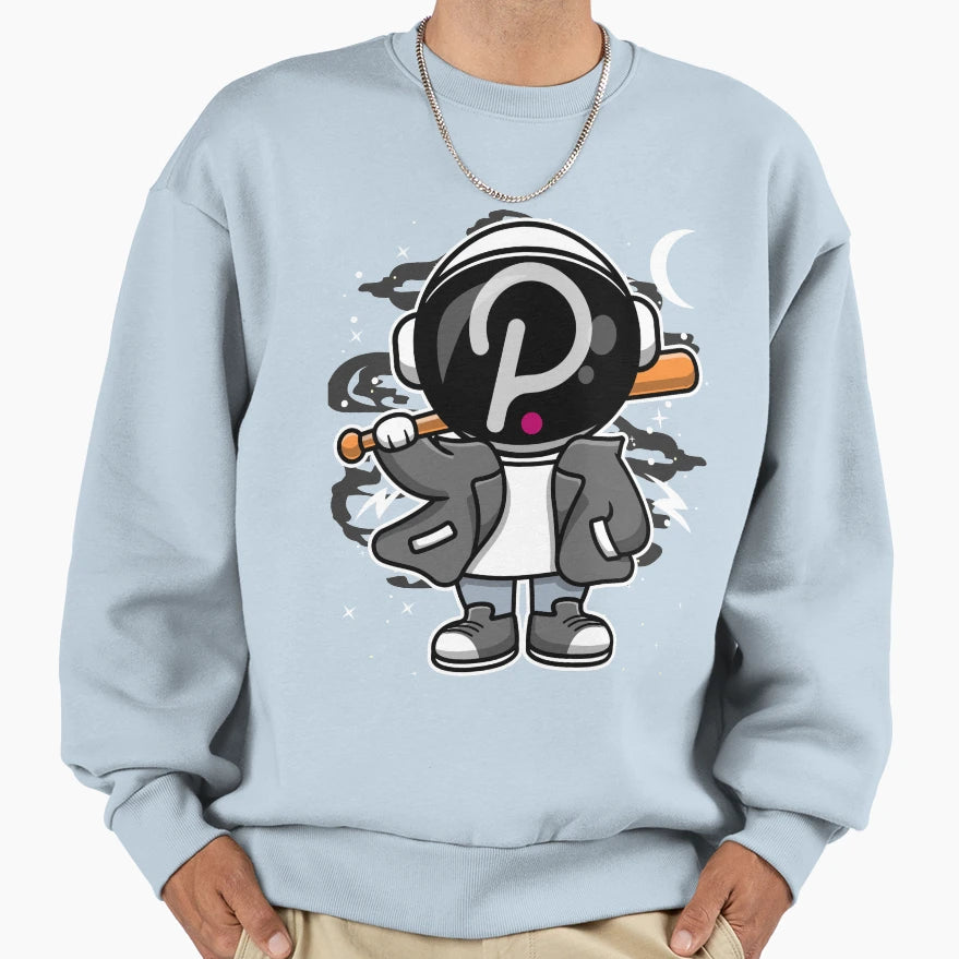 Hiphop Astronaut Basketball Polkadot Sweatshirt - Trendy Graphic Men Women - T-Shirt, Sweatshirt, Hoodie